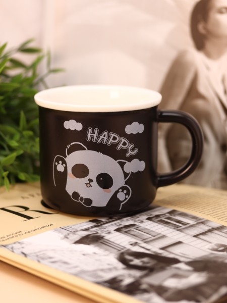 Кружка «Lucky! Happy! Sweet! panda», black (320 ml) 