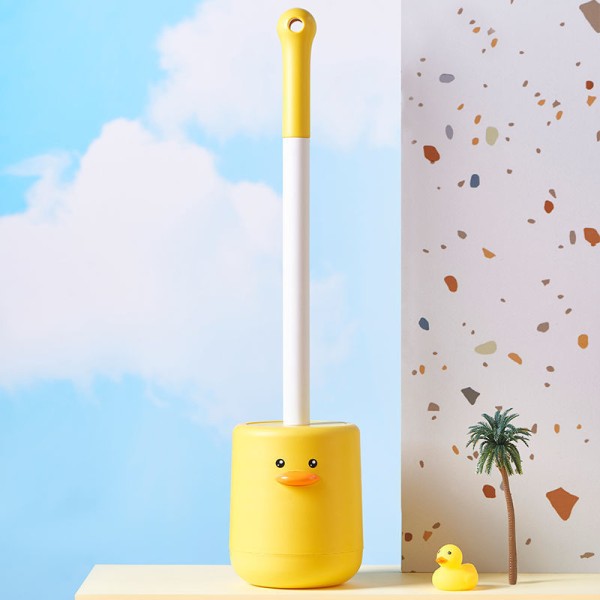 Ёршик для унитаза силиконовый «Chick», yellow (51*10*10 см) 