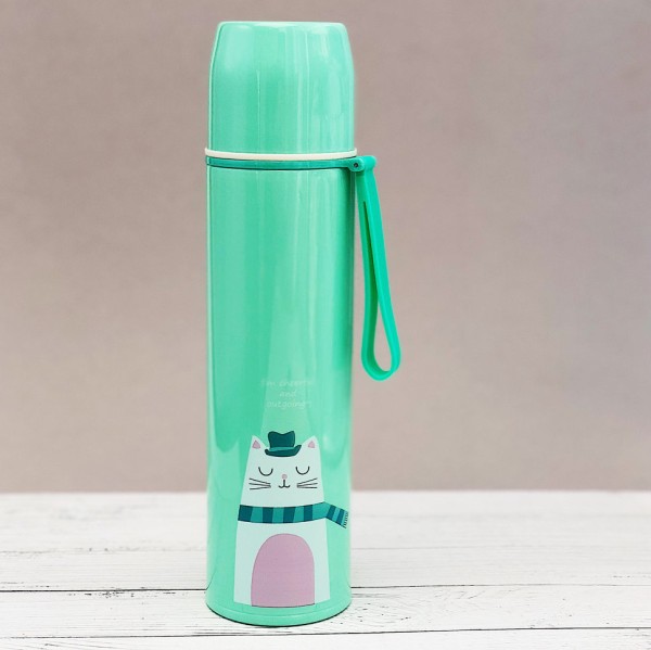 Термос "Cat", green (500ml) 