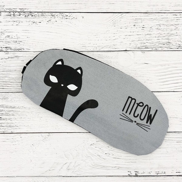 Маска для сна гелевая "Meow cat", gray 