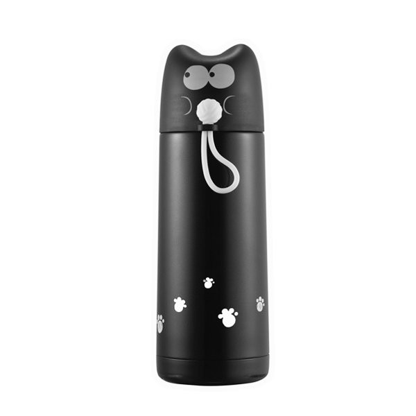 Термос "Кот с клубком", black (370 мл) 