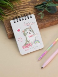 Блокнот на спирали (А7) "Kitty lovely day", white (10.5*7.5)