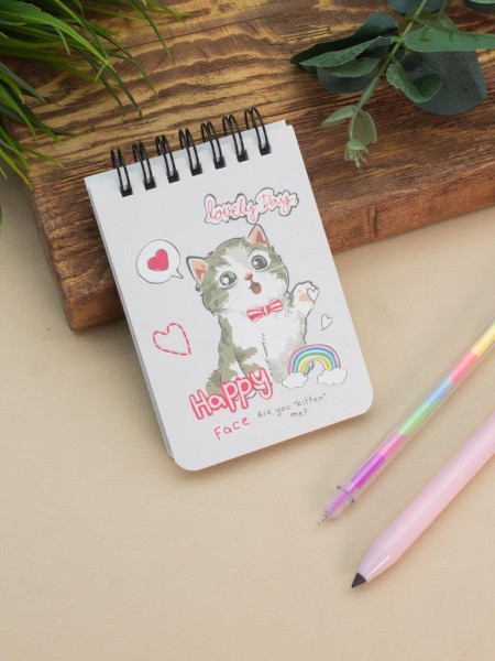 Блокнот на спирали (А7) "Kitty lovely day", white (10.5*7.5) 