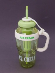 Бутылка с трубочкой "IIce cream" зелёная, 1400 мл