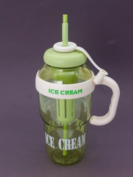 Бутылка с трубочкой "IIce cream" зелёная, 1400 мл 