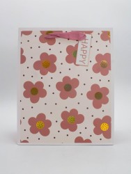 Пакет подарочный «Happy flowers», white (26*32*12.5)