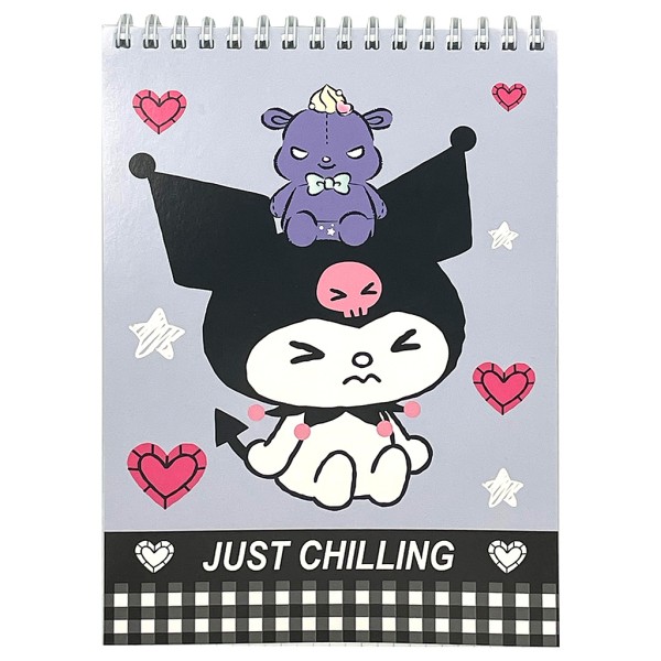 Блокнот А5 "Kuromi. Just chilling", 60 л, клетка, обложка картон 200 гр/м2, 141*201 мм 
