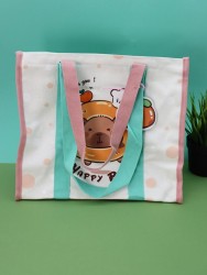 Сумка шоппер "Capybara in a circle", white (33.5*16*29 см)