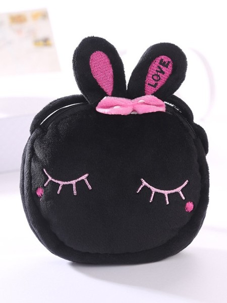 Сумочка плюшевая "Black hare", black (13*11.5 cm) 