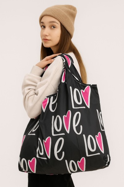 Сумка шоппер «Love kiss», black 