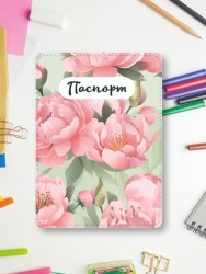 Обложка для паспорта "Цветы",  плотность 600 мкм