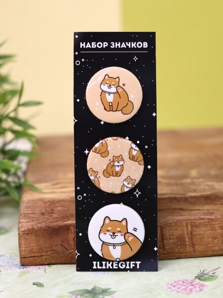 Набор значков Аниме «Shiba inu» 