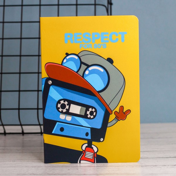 Тетрадь (A5) "Music player cassette", yellow (13.5*20.5) 