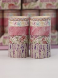 Набор декоративного скотча 10 шт. "Flower power", pink