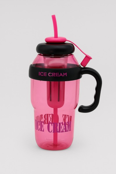Бутылка с трубочкой "Ice cream" розовая, 1400 мл 