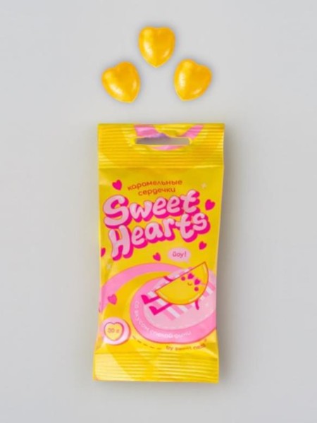 Карамель леденцовая "Sweet Hearts" 30гр флоупак (дыня) 