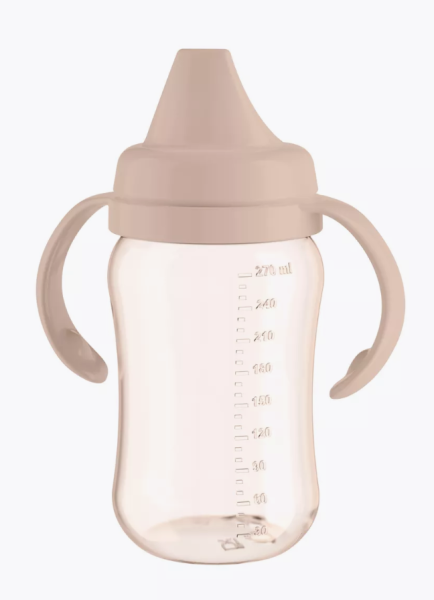 Бутылочка поильник-непроливайка с пластиковым носиком, pink (270 ml) 