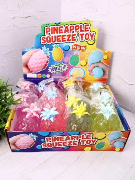 Мялка - антистресс «Pineapple», шоу-бокс 12 шт. 