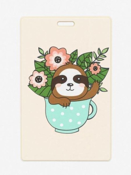 Держатель для карт "Sloth with flowers" (6,5 х 10,4 см) 
