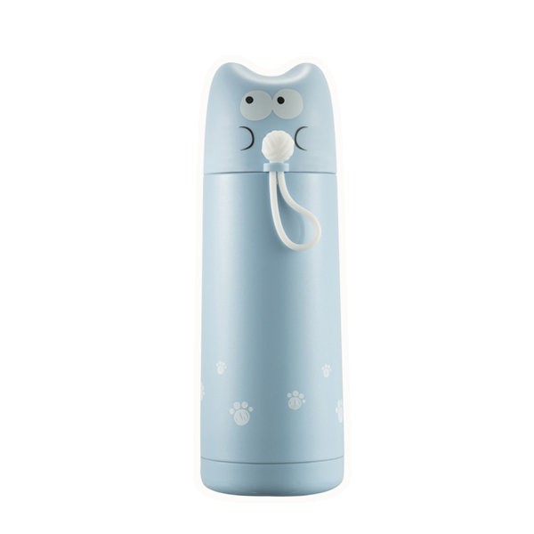 Термос "Кот с клубком", blue (370 мл) 