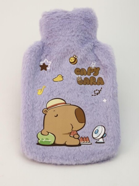 Грелка мини плюшевая "Capybara", purple, 300 мл (20*12 см) 