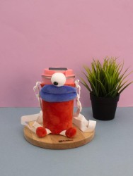 Футляр плюшевый для термоса "Bug-eye", red (14*10 см)