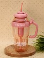 Бутылка с трубочкой "Ice cream" оранжевая, 1400 мл