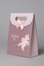 Пакет подарочный  (M) "Lovely unicorn", brown (19x 9 x 27)