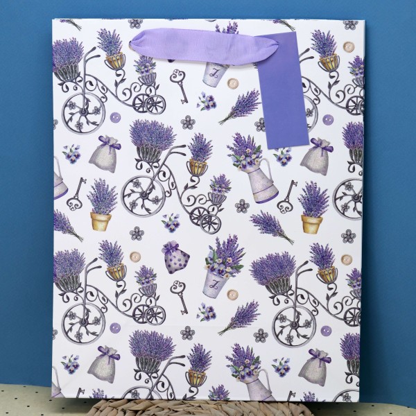 Пакет подарочный (M) «Lavender 3», (26*32*12.5) 