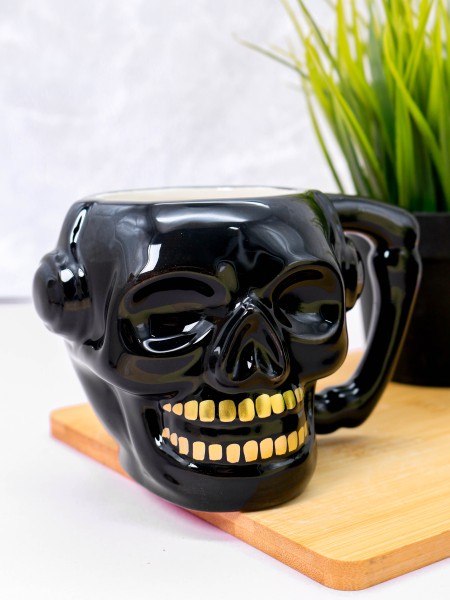 Кружка керамическая «Skull», black 