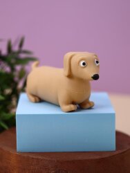 Мялка - антистресс «Stretchy dachshund», beige