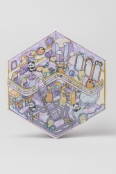 Наклейки+пинцет для творчества румбокс "Атракционы", фиолетовые (16*20 см)