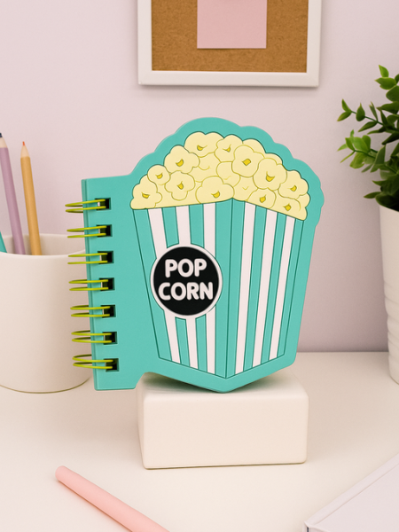 Блокнот фигурный ПВХ на гребне А6 "Popcorn" 9*10 см 70 гр 