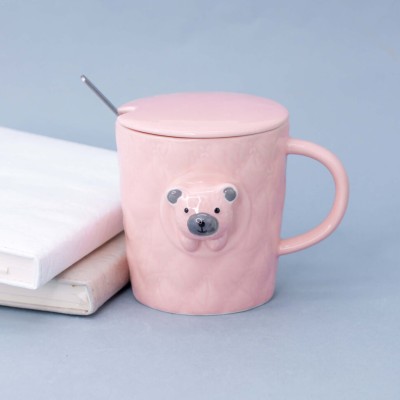 Кружка "Relief Bear", pink (350ml)