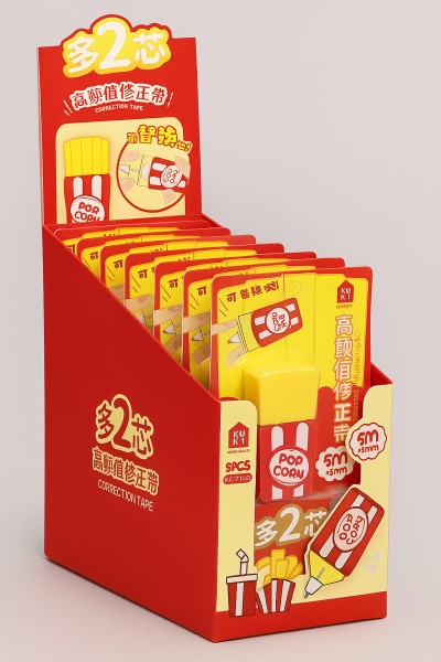 Корректор "French fries", red + 2 сменных блока, шоу-бокс 8 шт. 