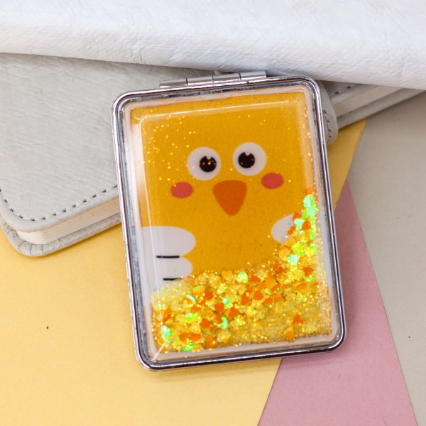 Зеркало-шейкер раскладное "Animal owl", yellow (8*6 см) 