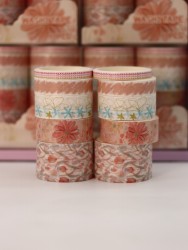 Набор декоративного скотча 10 шт. "Flower power", orange
