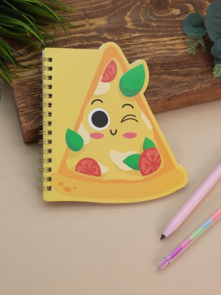 Блокнот на спирали (B6) "Pizza", yellow (13*18) 