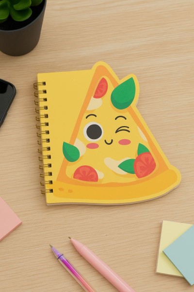 Блокнот на спирали (B6) "Pizza", yellow (13*18) 