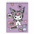 Блокнот А5 "Kuromi SO CUTE", 60 л, клетка, обложка картон 200 гр/м2, 141*201 мм