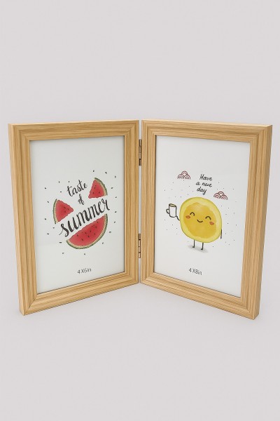 Фоторамка раскладная на 2 фото «Summer fruit», дерево (10*15 см) 