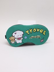Маска для сна гелевая "Happy travel", green