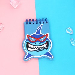 Блокнот фигурный ПВХ на гребне А6 "Акула" 9*10 см 70 гр