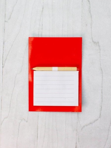 Магнитный блок для записей с карандашом «Simple», red, 10х14 см 