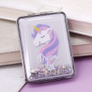 Зеркало-шейкер раскладное "Sparkles unicorn", white (8*6 см)