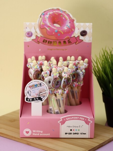 Разноцветная ручка 4 в 1 "Sweet donut ", yellow 