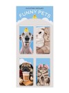 Набор магнитных закладок "Funny Pets", 4 шт., 35х70 мм