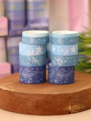 Набор декоративного скотча 10 шт. "Night magic", light blue