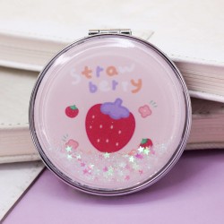 Зеркало-шейкер раскладное "Fruity strawberry", pink (7*7 см)
