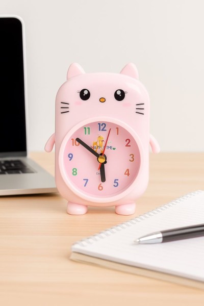 Часы-будильник «Smart cat», pink (14,5х10,5 см) 
